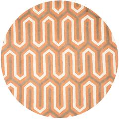 CAMBRIDGE, ORANGE / GREY, 6' X 6' Round, Area Rug