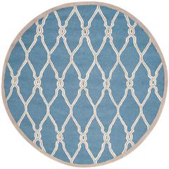 CAMBRIDGE, NAVY / IVORY, 6' X 6' Round, Area Rug, CAM352M-6R