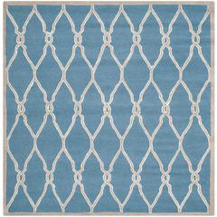 CAMBRIDGE, NAVY / IVORY, 6' X 6' Square, Area Rug, CAM352M-6SQ