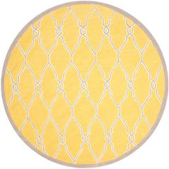 CAMBRIDGE, GOLD / IVORY, 6' X 6' Round, Area Rug, CAM352Q-6R
