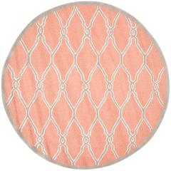CAMBRIDGE, CORAL / IVORY, 6' X 6' Round, Area Rug, CAM352W-6R
