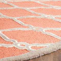 CAMBRIDGE, CORAL / IVORY, 8' X 8' Round, Area Rug