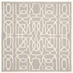 CAMBRIDGE, SILVER / IVORY, 6' X 6' Square, Area Rug, CAM570D-6SQ