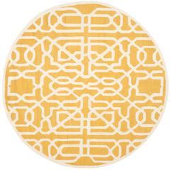 CAMBRIDGE, GOLD / IVORY, 6' X 6' Round, Area Rug, CAM570Q-6R
