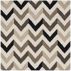 CAMBRIDGE, IVORY / BLACK, 6' X 6' Square, Area Rug, CAM580C-6SQ