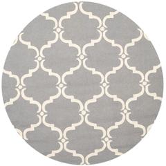 CAMBRIDGE, DARK GREY / IVORY, 6' X 6' Round, Area Rug, CAM703D-6R