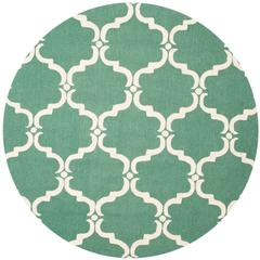 CAMBRIDGE, TEAL / IVORY, 6' X 6' Round, Area Rug, CAM703T-6R