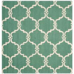 CAMBRIDGE, TEAL / IVORY, 6' X 6' Square, Area Rug, CAM703T-6SQ