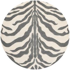 CAMBRIDGE, IVORY / DARK GREY, 6' X 6' Round, Area Rug