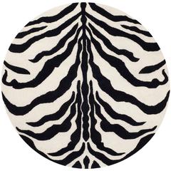 CAMBRIDGE, IVORY / BLACK, 6' X 6' Round, Area Rug, CAM709Q-6R