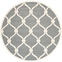 CAMBRIDGE, DARK GREY / IVORY, 6' X 6' Round, Area Rug, CAM710D-6R