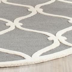 CAMBRIDGE, DARK GREY / IVORY, 8' X 8' Round, Area Rug, CAM710D-8R