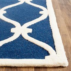 CAMBRIDGE, NAVY / IVORY, 2'-6" X 10', Area Rug, CAM710M-210
