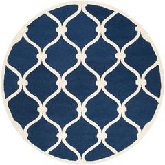 CAMBRIDGE, NAVY / IVORY, 6' X 6' Round, Area Rug, CAM710M-6R