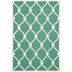 CAMBRIDGE, TEAL / IVORY, 4' X 6', Area Rug, CAM710T-4
