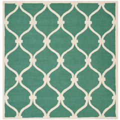 CAMBRIDGE, TEAL / IVORY, 6' X 6' Square, Area Rug, CAM710T-6SQ