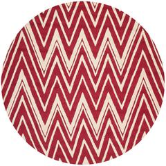 CAMBRIDGE, RED / IVORY, 6' X 6' Round, Area Rug