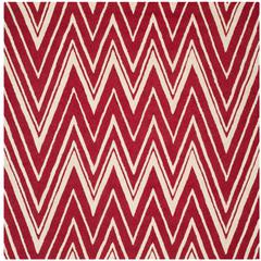 CAMBRIDGE, RED / IVORY, 6' X 6' Square, Area Rug