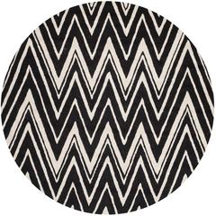 CAMBRIDGE, BLACK / IVORY, 6' X 6' Round, Area Rug, CAM711K-6R