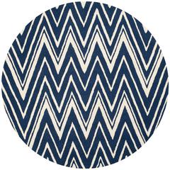 CAMBRIDGE, NAVY / IVORY, 6' X 6' Round, Area Rug, CAM711M-6R