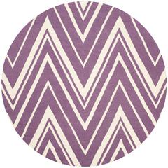 CAMBRIDGE, PURPLE / IVORY, 6' X 6' Round, Area Rug, CAM711P-6R
