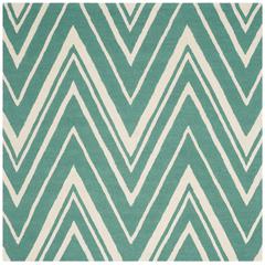 CAMBRIDGE, TEAL / IVORY, 6' X 6' Square, Area Rug, CAM711T-6SQ