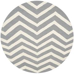 CAMBRIDGE, DARK GREY / IVORY, 6' X 6' Round, Area Rug, CAM714D-6R