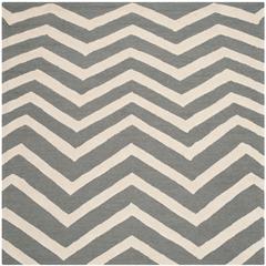 CAMBRIDGE, DARK GREY / IVORY, 6' X 6' Square, Area Rug, CAM714D-6SQ