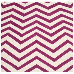 CAMBRIDGE, IVORY / FUCHSIA, 6' X 6' Square, Area Rug, CAM714F-6SQ