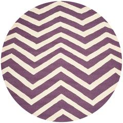 CAMBRIDGE, PURPLE / IVORY, 6' X 6' Round, Area Rug, CAM714P-6R