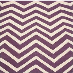 CAMBRIDGE, PURPLE / IVORY, 6' X 6' Square, Area Rug, CAM714P-6SQ