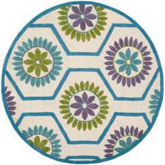 CAMBRIDGE, IVORY / BLUE, 6' X 6' Round, Area Rug