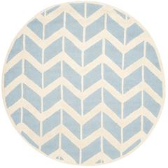 CAMBRIDGE, BLUE / IVORY, 6' X 6' Round, Area Rug, CAM718B-6R