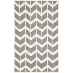 CAMBRIDGE, DARK GREY / IVORY, 5' X 8', Area Rug, CAM718D-5