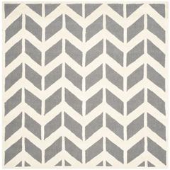 CAMBRIDGE, DARK GREY / IVORY, 6' X 6' Square, Area Rug, CAM718D-6SQ