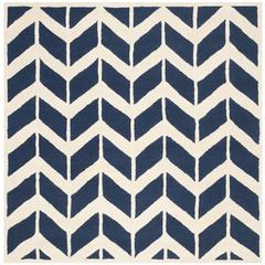 CAMBRIDGE, NAVY / IVORY, 6' X 6' Square, Area Rug, CAM718M-6SQ