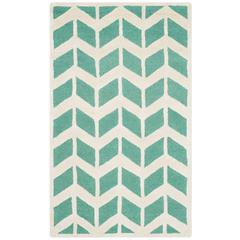 CAMBRIDGE, TEAL / IVORY, 3' X 5', Area Rug, CAM718T-3
