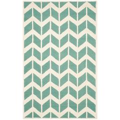 CAMBRIDGE, TEAL / IVORY, 5' X 8', Area Rug, CAM718T-5