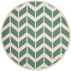 CAMBRIDGE, TEAL / IVORY, 6' X 6' Round, Area Rug, CAM718T-6R