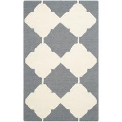 CAMBRIDGE, DARK GREY / IVORY, 3' X 5', Area Rug, CAM719D-3