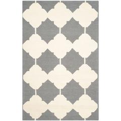 CAMBRIDGE, DARK GREY / IVORY, 5' X 8', Area Rug, CAM719D-5
