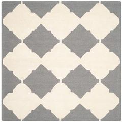 CAMBRIDGE, DARK GREY / IVORY, 6' X 6' Square, Area Rug, CAM719D-6SQ