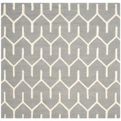 CAMBRIDGE, DARK GREY / IVORY, 6' X 6' Square, Area Rug, CAM720D-6SQ