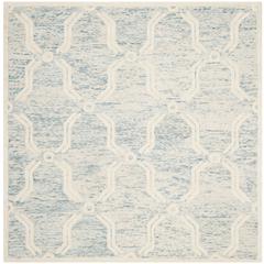 CAMBRIDGE, LIGHT BLUE / IVORY, 6' X 6' Square, Area Rug, CAM728B-6SQ