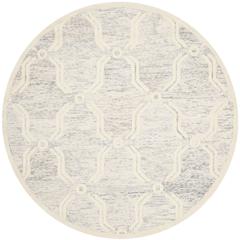 CAMBRIDGE, LIGHT GREY / IVORY, 6' X 6' Round, Area Rug, CAM728G-6R