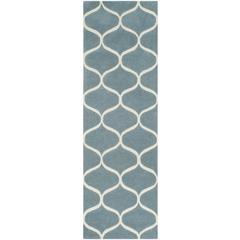 CAMBRIDGE, LIGHT BLUE / IVORY, 2'-6" X 8', Area Rug, CAM730B-28