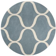 CAMBRIDGE, LIGHT BLUE / IVORY, 6' X 6' Round, Area Rug, CAM730B-6R