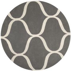 CAMBRIDGE, DARK GREY / IVORY, 6' X 6' Round, Area Rug, CAM730D-6R