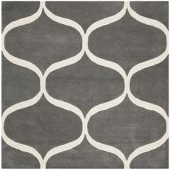 CAMBRIDGE, DARK GREY / IVORY, 6' X 6' Square, Area Rug, CAM730D-6SQ