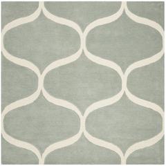 CAMBRIDGE, GREY / IVORY, 6' X 6' Square, Area Rug, CAM730G-6SQ